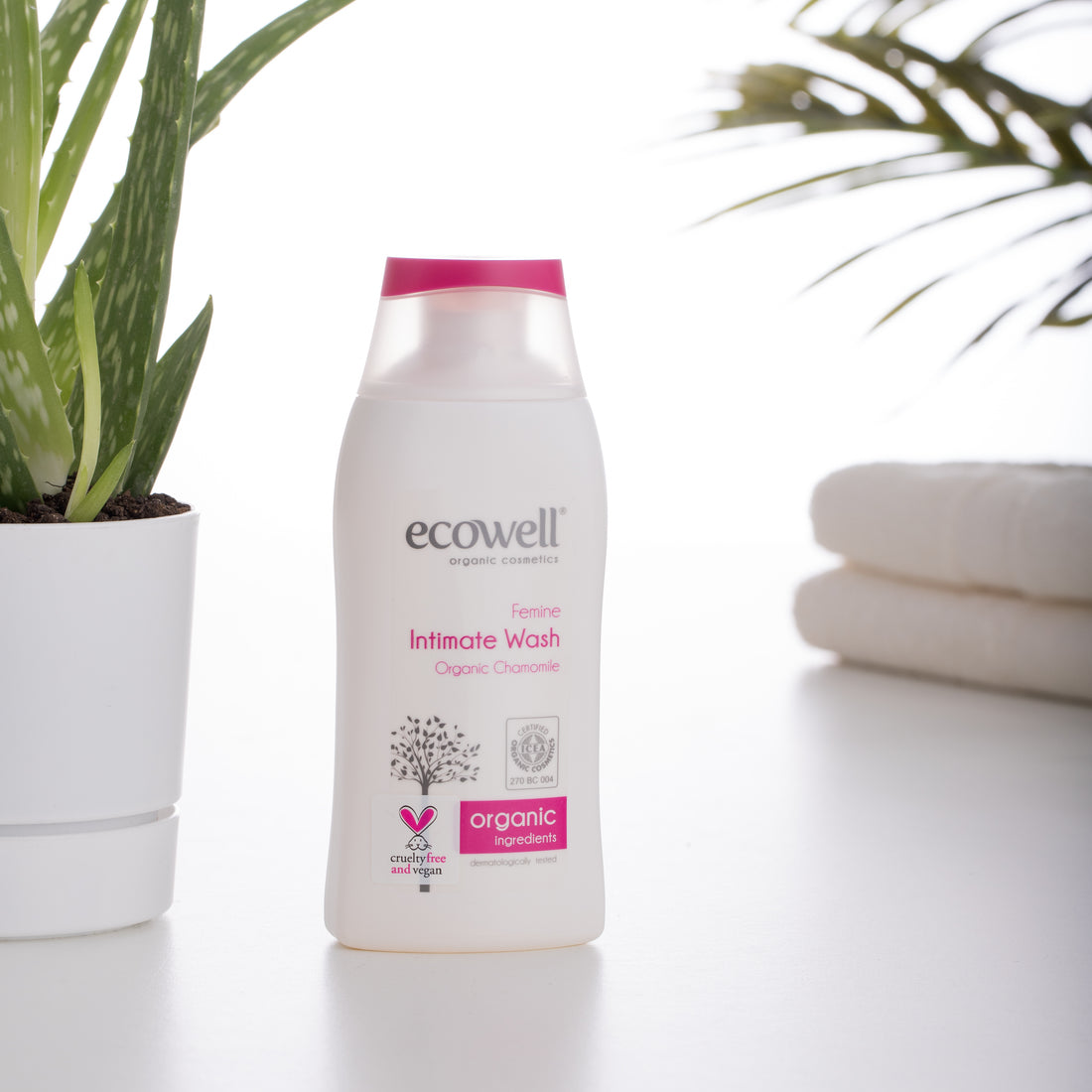 Organische Intimwaschlotion – pH 3.8-4.2 – Mit Myrtenwasser & Kamille | Ecowell