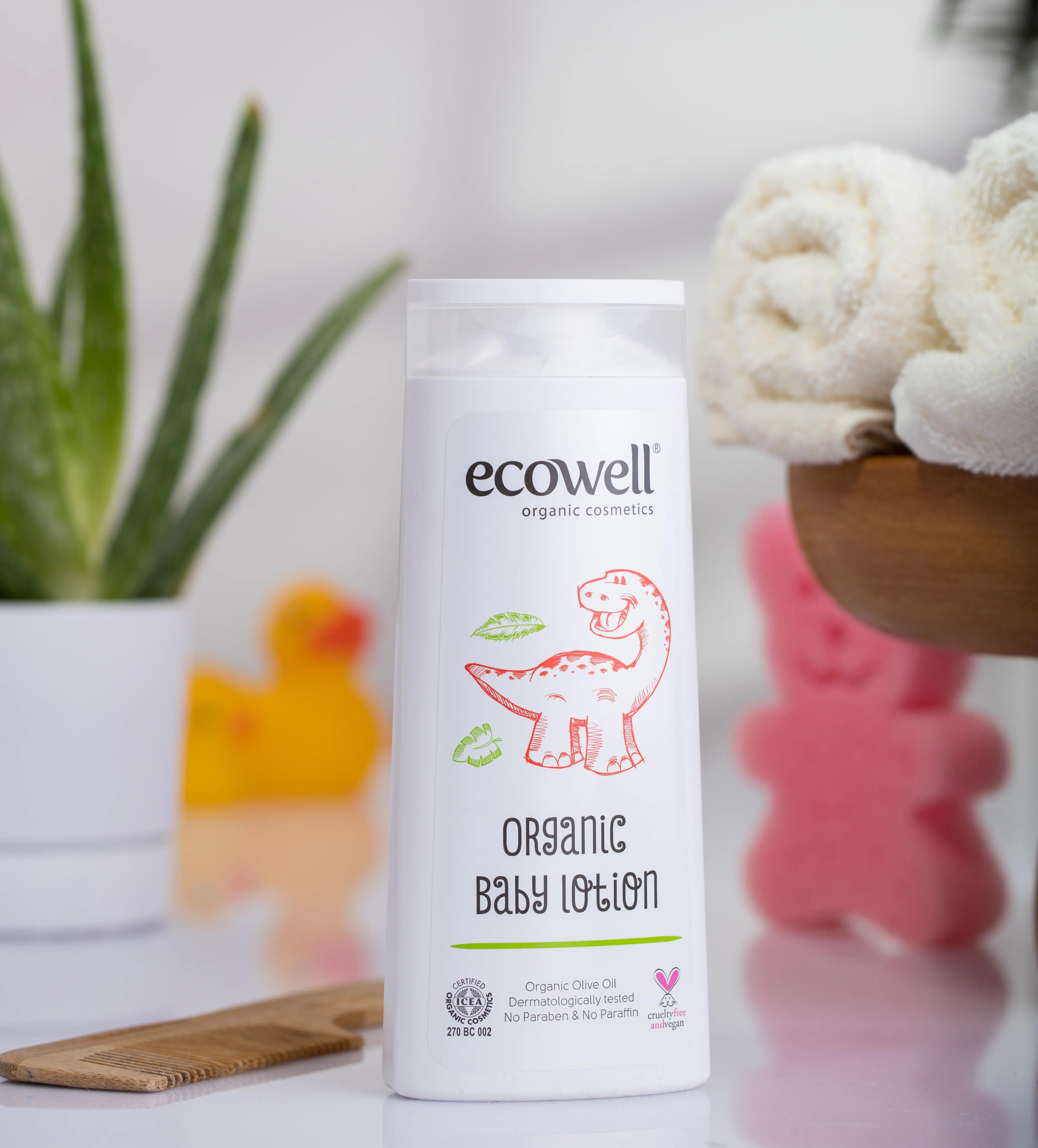 Organische Baby Lotion – Mit Olivenöl & Aprikosenöl – Sanfte Pflege | Ecowell