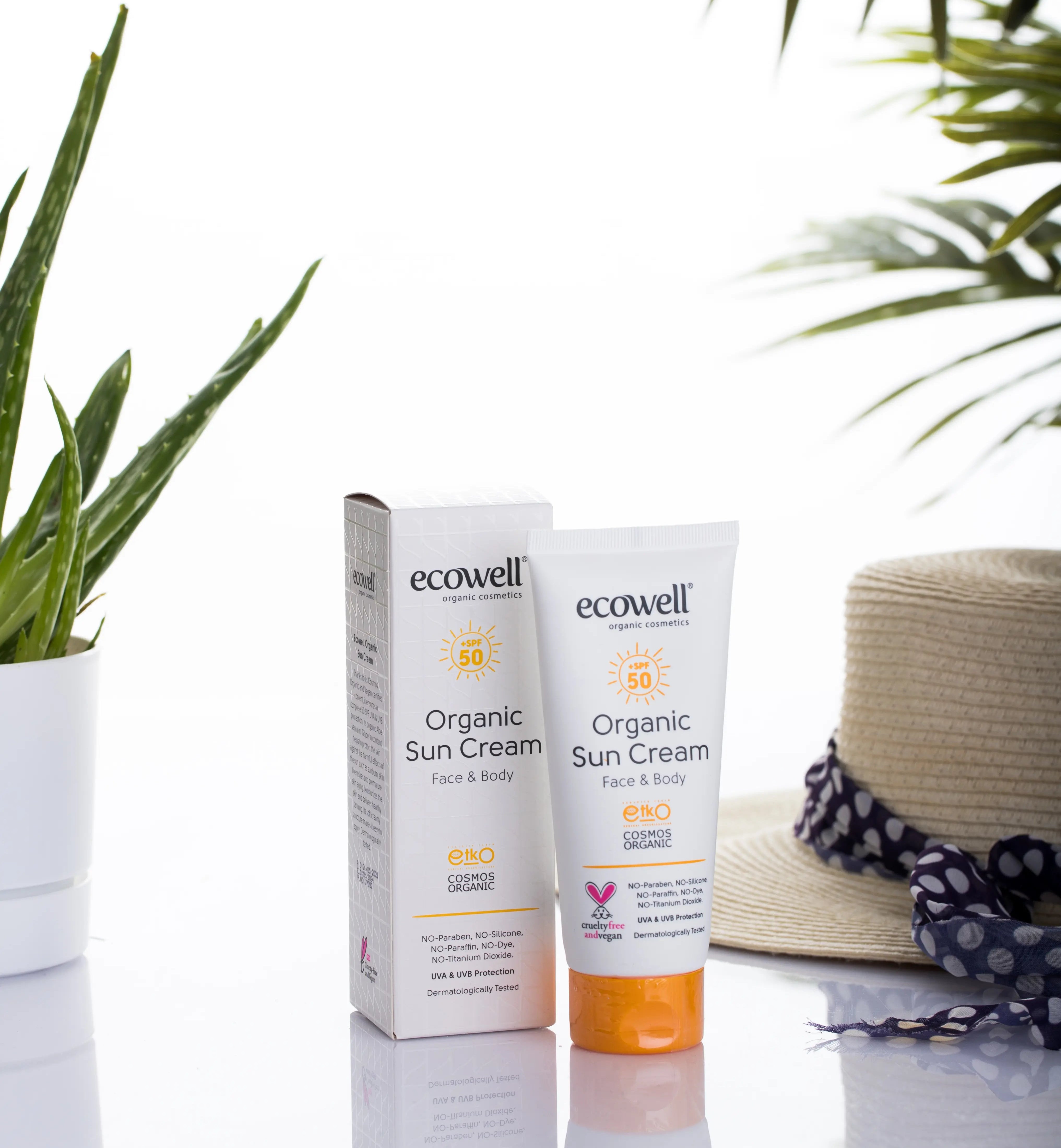 Ecowell Bio Sonnencreme SPF 50 – Mineralischer UVA/UVB Schutz – 110 g