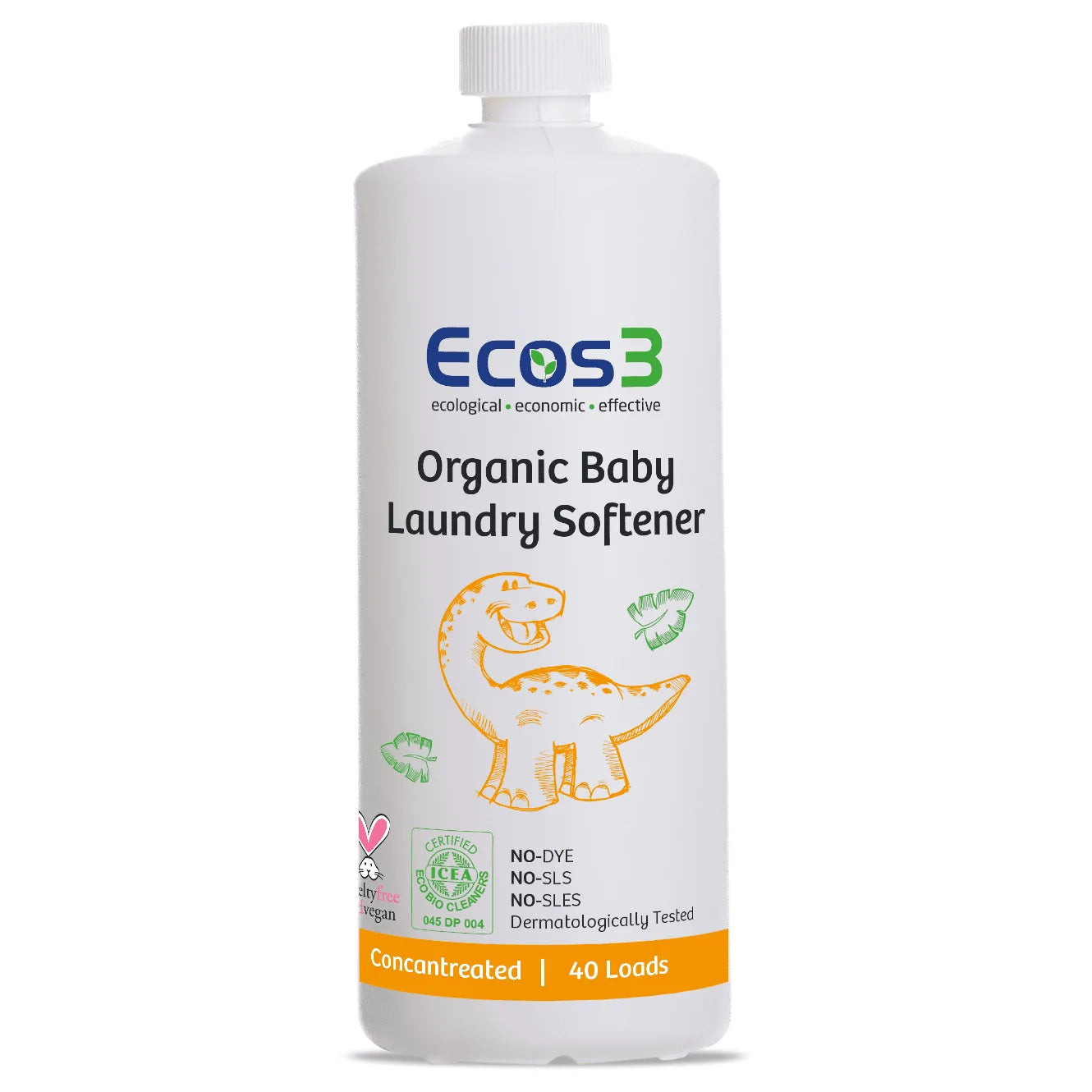 Organischer Baby Weichspüler – Mit Aloe Vera – Sanfte Pflege 40 Waschladungen | Ecos3