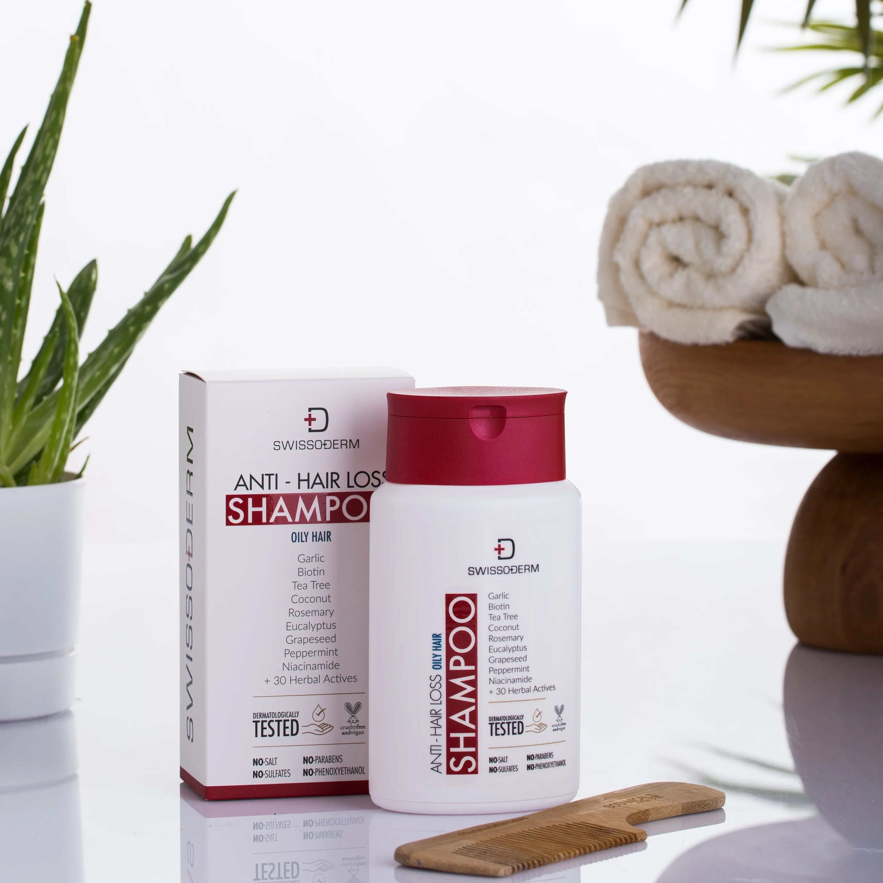 Anti-Haarausfall Shampoo Fettiges Haar – Biotin, Knoblauch & Teebaumöl – 300 ml