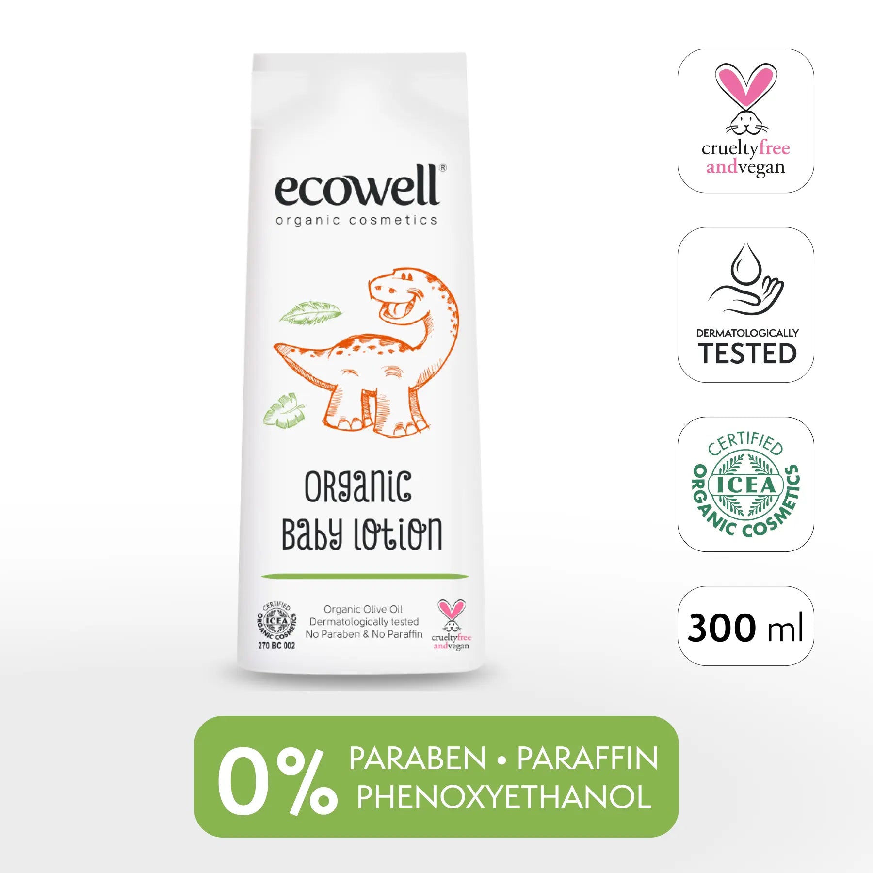 Organische Baby Lotion – Mit Olivenöl & Aprikosenöl – Sanfte Pflege | Ecowell