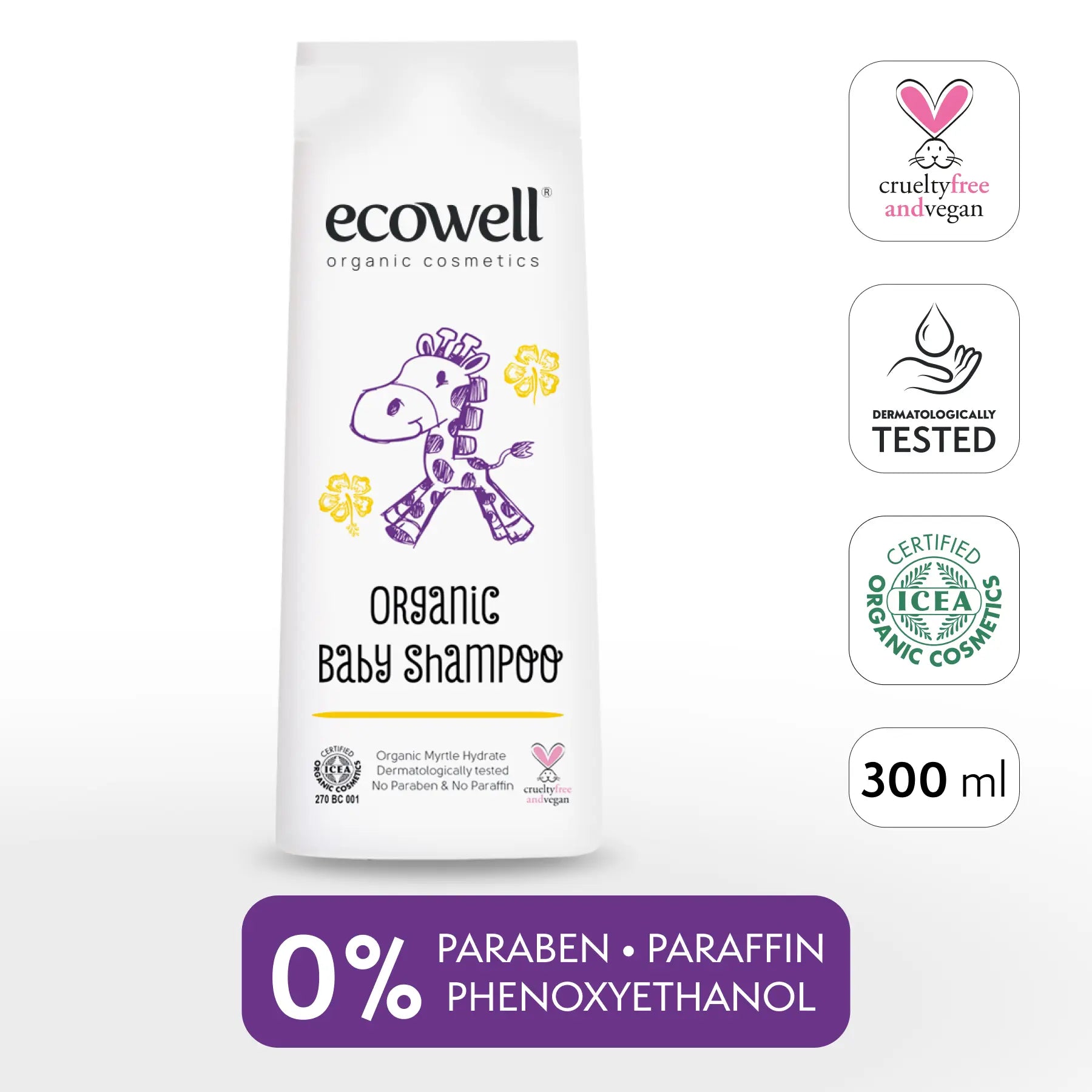Organische Babyshampoo – Mit Orangenöl & Myrtenwasser – Sanfte Reinigung | Ecowell