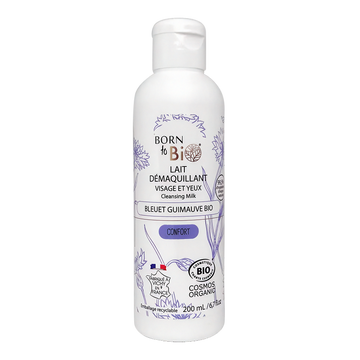 Bio Reinigungsmilch – Kornblume & Eibisch – Empfindliche Haut – COSMOS ORGANIC – 200 ml
