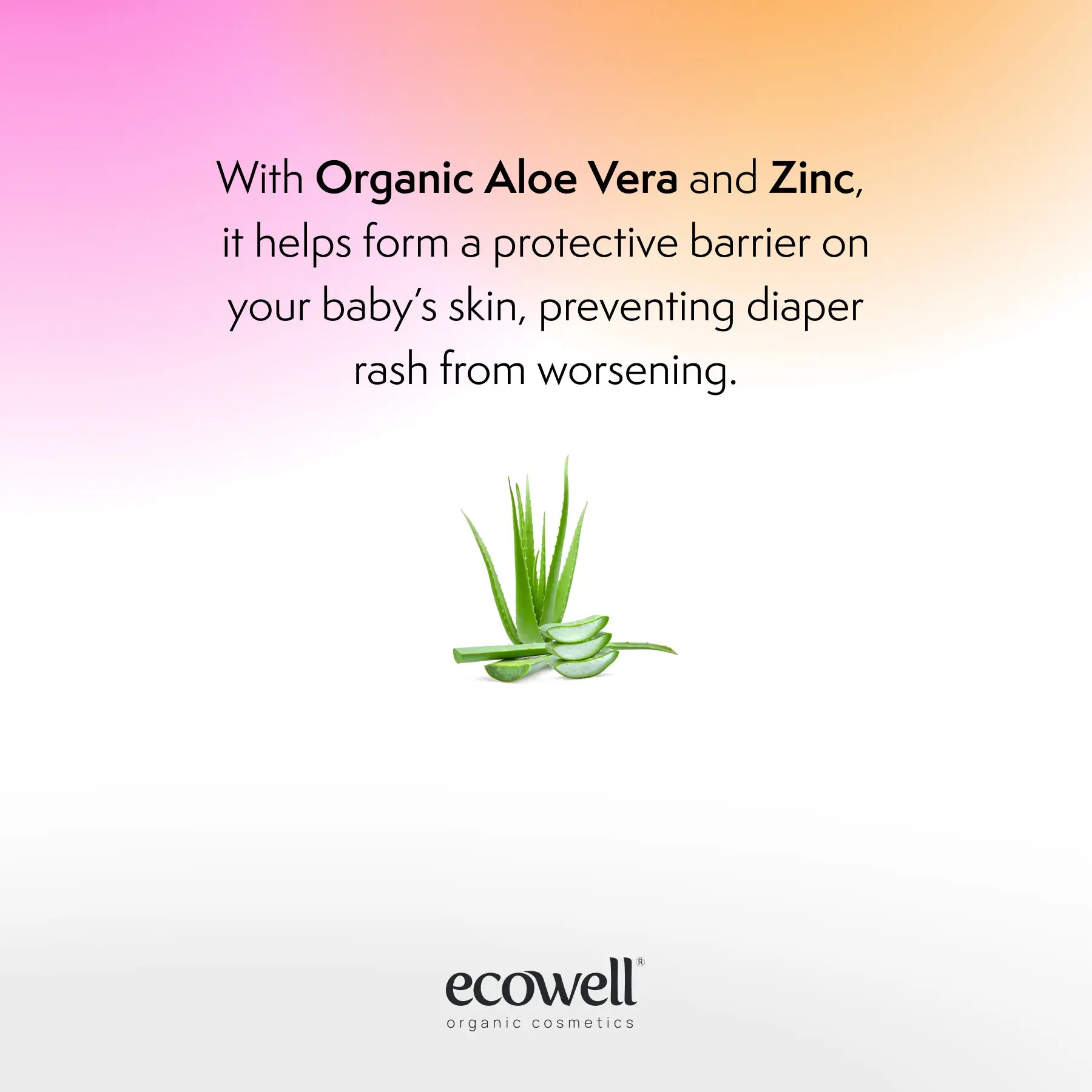 Organische Windelcreme – Mit Aloe Vera & Zink – Beruhigende Pflege | Ecowell