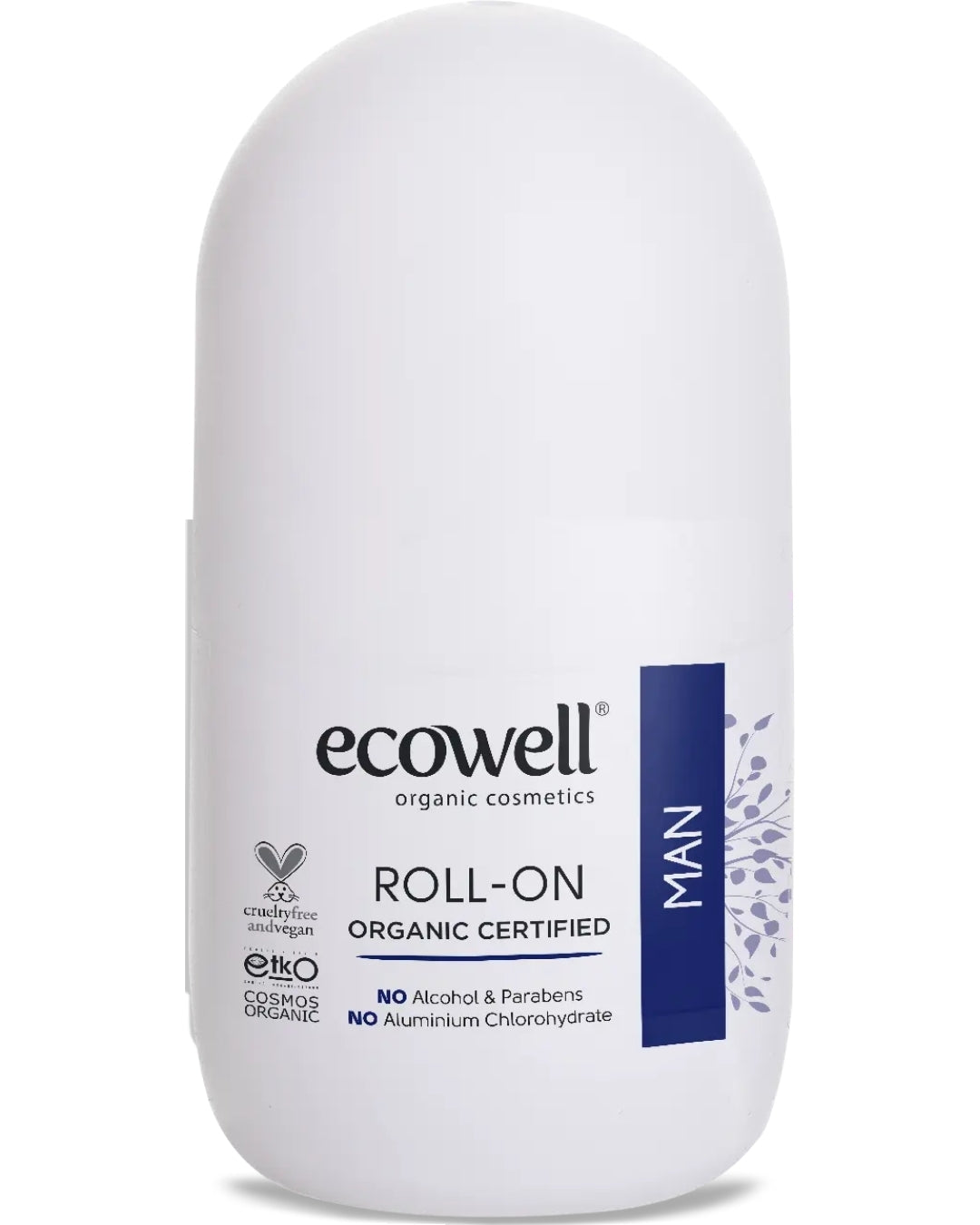 Organischer Deodorant Roll-on für Männer – Aluminiumfrei – Mit Myrtenwasser & Aloe Vera | Ecowell