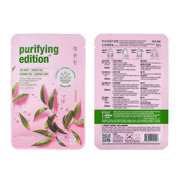 Green Tea Purifying Tuchmaske – Ceramide & Camellia Sinensis – Porenverfeinernd