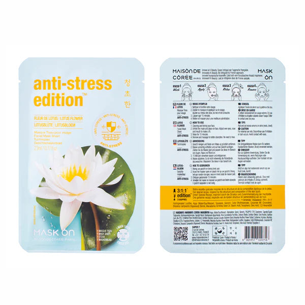 Lotus Flower Anti-Stress Tuchmaske – Peptid & Doppel-Lotus – Beruhigend