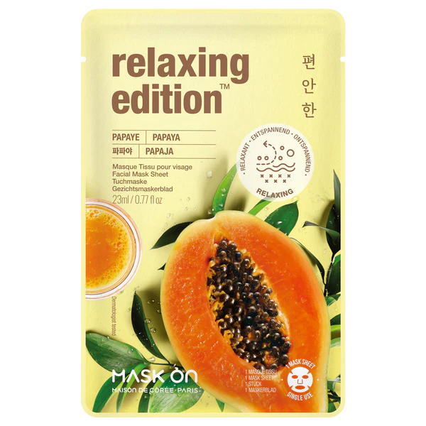 Papaya Relaxing Tuchmaske – Ceramide & Papaya-Extrakt – Aufhellend