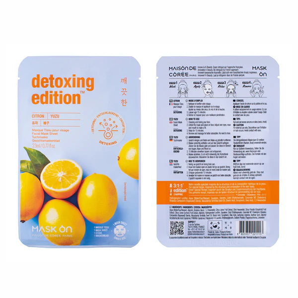 Yuzu Detox Tuchmaske – Vitamin C & Ceramide – Strahlender Teint