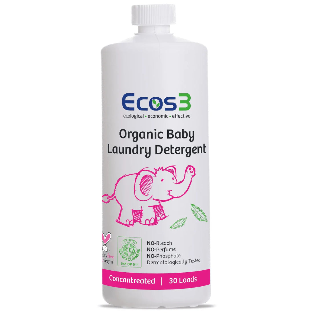 Ecos3 Organischer Baby Waschmittel 30 Waschladungen Flasche