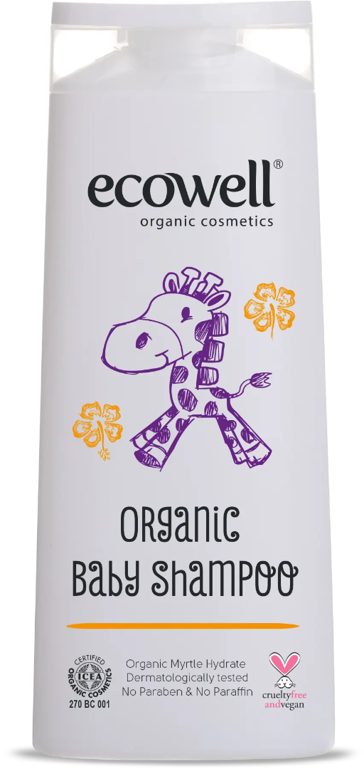 Organische Babyshampoo – Mit Orangenöl & Myrtenwasser – Sanfte Reinigung | Ecowell