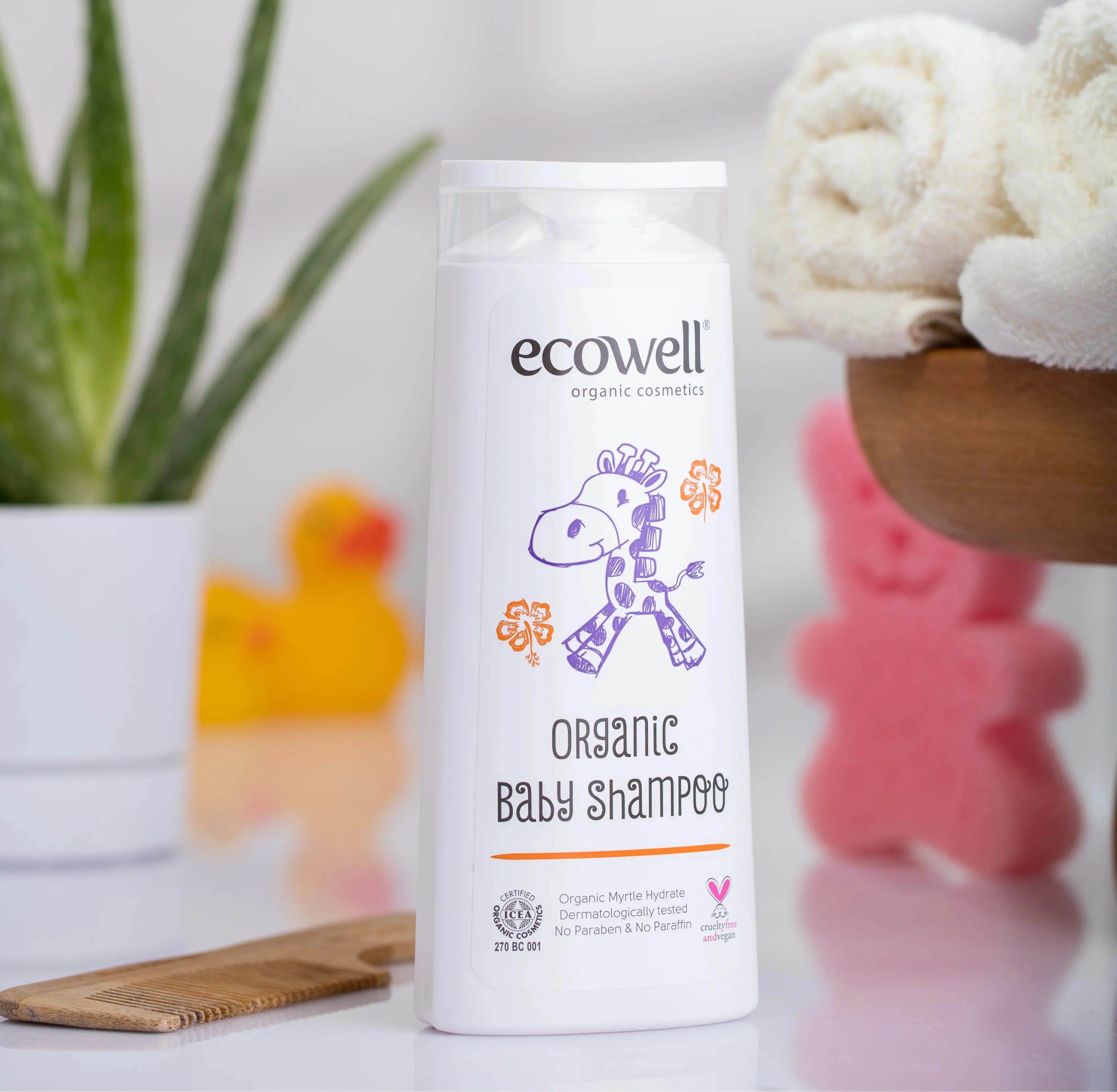 Organische Babyshampoo – Mit Orangenöl & Myrtenwasser – Sanfte Reinigung | Ecowell